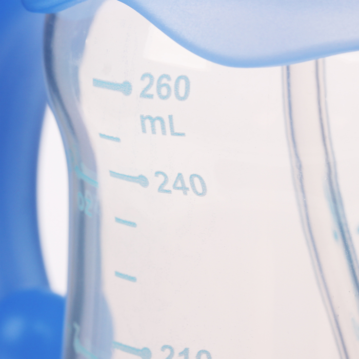 Бутылочка для кормления антиколиковая с ручками, 260 мл, от 6 мес., цвет голубой