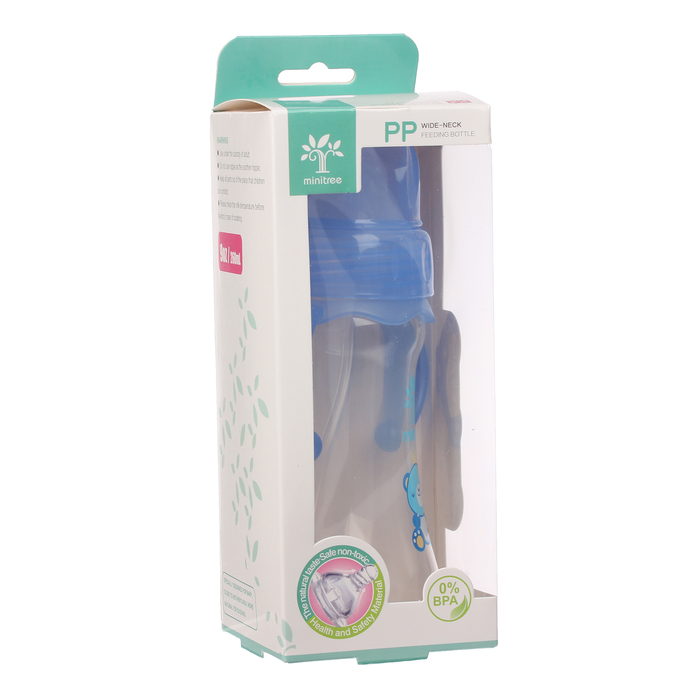 Бутылочка для кормления антиколиковая с ручками, 260 мл, от 6 мес., цвет голубой