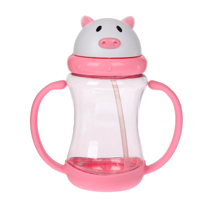 Поильник с трубочкой, 300 мл, от 9 мес., цвета МИКС