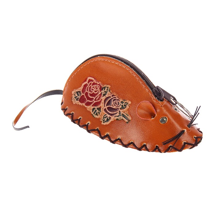 Брелок кошелёк кожзам "Мышонок" 6х12х6 см