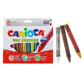 

Мелки восковые 24 цвета Carioca Wax Crayons Maxi 100, диаметр 12 мм, круглые, толстые