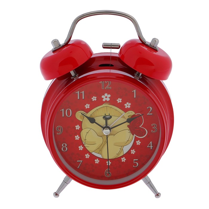 Будильник d=11см, серия "I Love you", красный, подсветка, 11*17 см