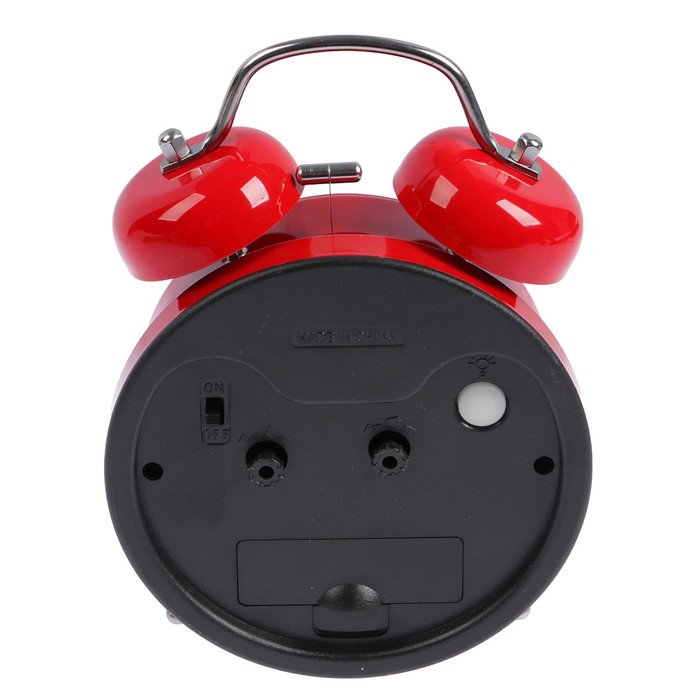 Будильник d=11см, серия "I Love you", красный, подсветка, 11*17 см