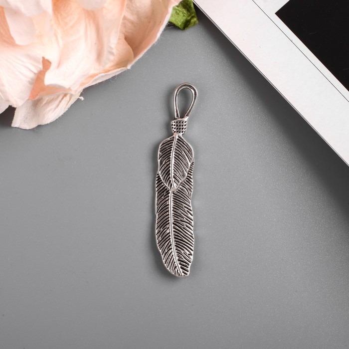 Декор металл для творчества "Двойное перо" (41251) 5,3х0,8 см