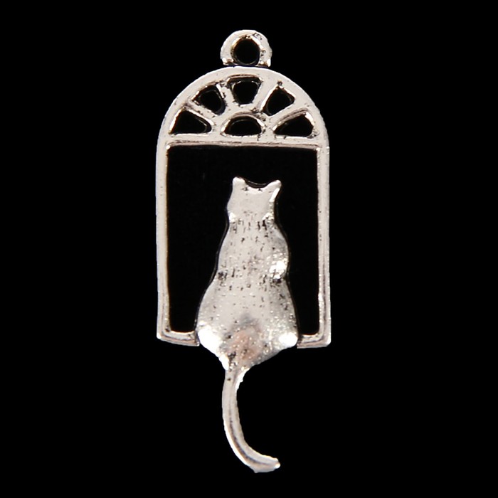 Декор металл для творчества "Кот на окне" (21505) 3х1,2 см