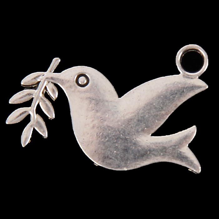 Декор металл для творчества "Птица с веткой" (A30259) 2,6х3,4 см