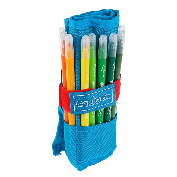 Фломастеры двусторонние 24 цвета Carioca Birello 2.6/4.7 мм, пласт.пенал 42850