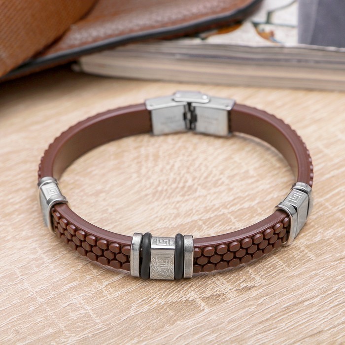 Браслет мужской "Мощь" этника, цвет коричневый в серебре