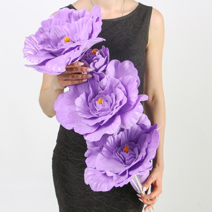 Цветы для фотосессий "Букет астр" сиреневый 30х30х130 см