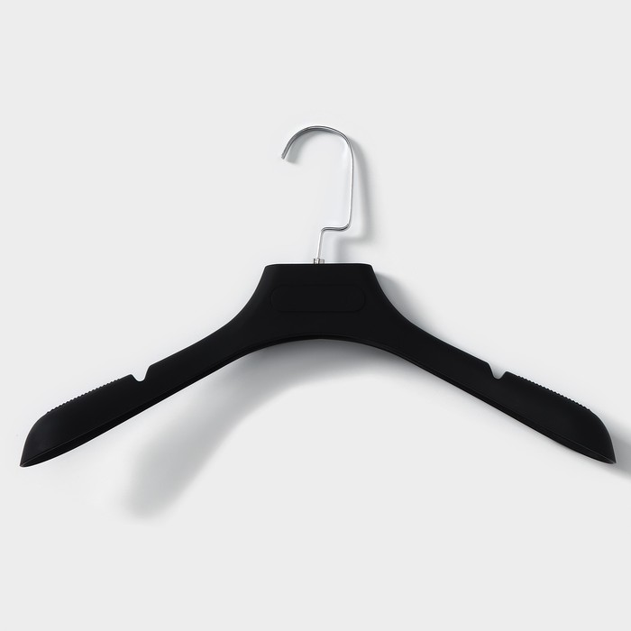 Плечики - вешалка для одежды, 39×4,4×22,5 см см, размер 40-42, покрытие soft-touch, цвет чёрный