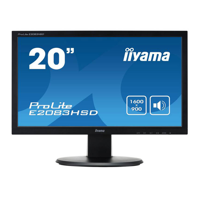 Монитор Iiyama 19.5 E2083HSD-B1 TN+film LED 5ms 16:9 DVI 1000:1 250cd 170/160 1600x900 D-Sub 32951