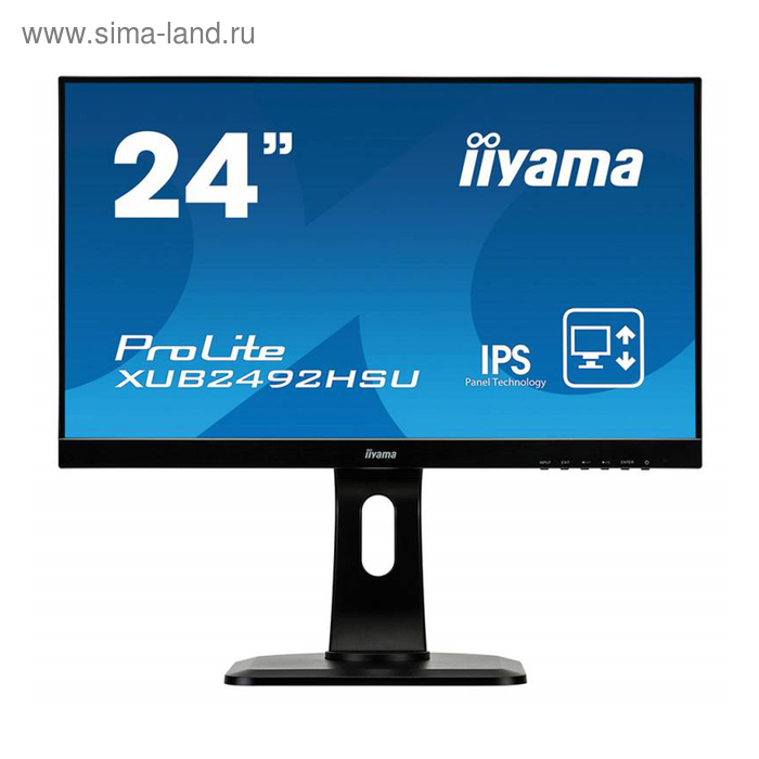 фото Монитор iiyama xub2492hsu-b1 23.8", ips, 1920x1080, 60гц, 5мс, vga, hdmi, dport, чёрный