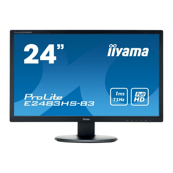 Монитор Iiyama 24" E2483HS-B3 TN+film 1ms 16:9 HDMI 1000:1 250cd 170/160 1920x1080 D-Sub DP 329524