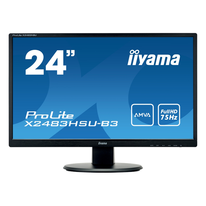 Монитор Iiyama 24" X2483HSU-B3 AMVA LED 4ms 16:9 HDMI 250cd 178/178 1920x1080 D-Sub DP USB