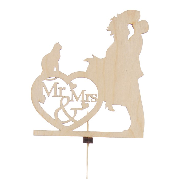 Топпер «Mr&Mrs», натуральный, 10,5×9 см