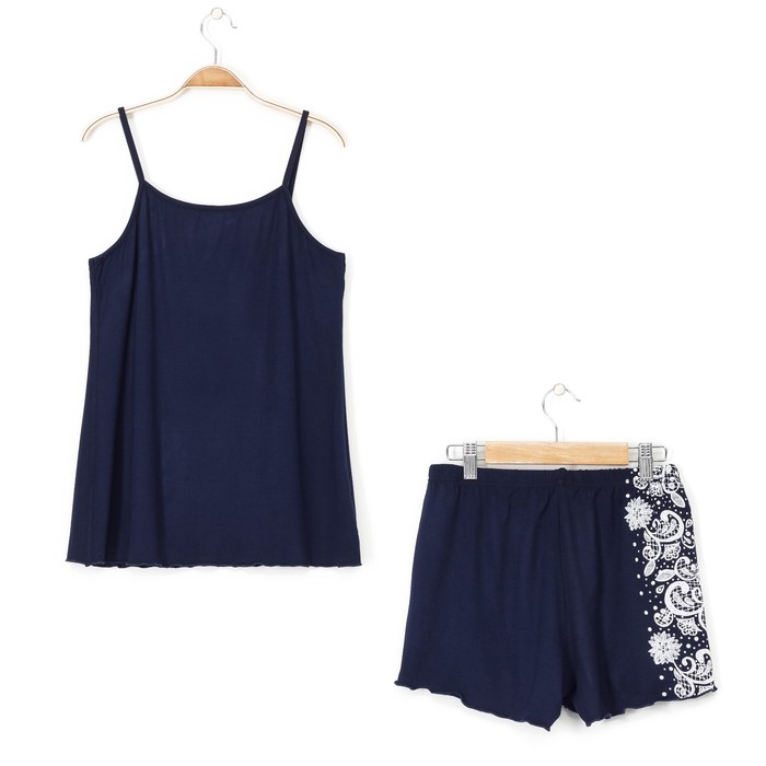 Пижама женская П-620 цвет синий, р-р 44 вискоза