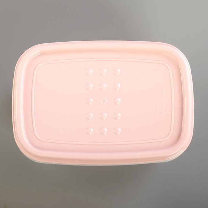 Емкость для хранения пищевых продуктов 0,6 л, прямоугольная, цвет пудровый