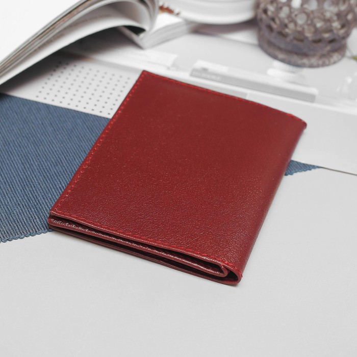 Обложка для автодокументов и паспорта, 5 карманов для карт, орфей, цвет винный