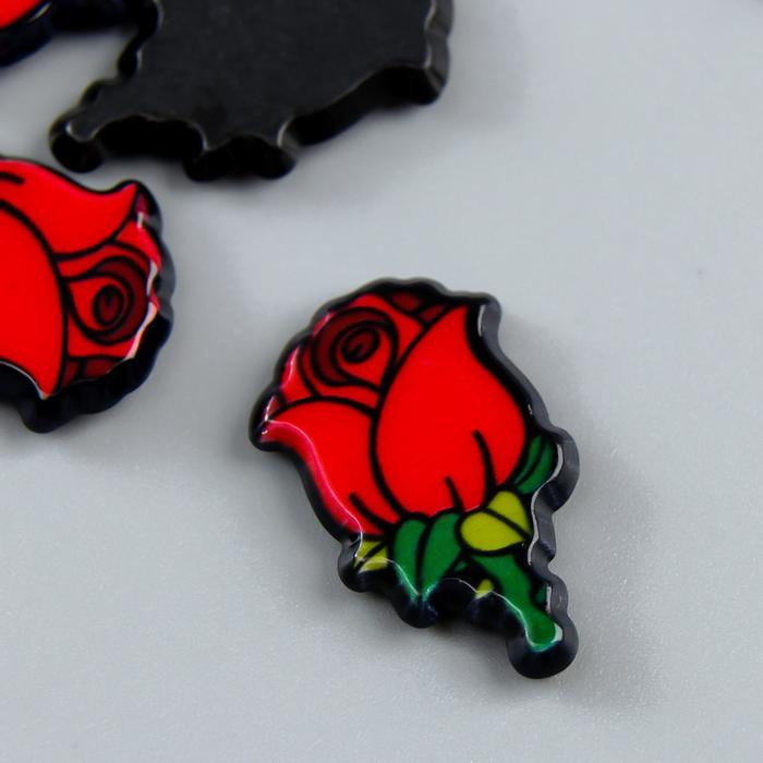 Декор для творчества пластик "Розочка" набор 10 шт 2,1х1,2 см