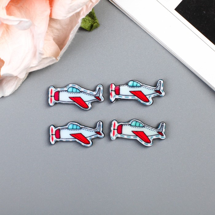 Декор для творчества пластик "Самолет" набор 10 шт 1х2,3 см