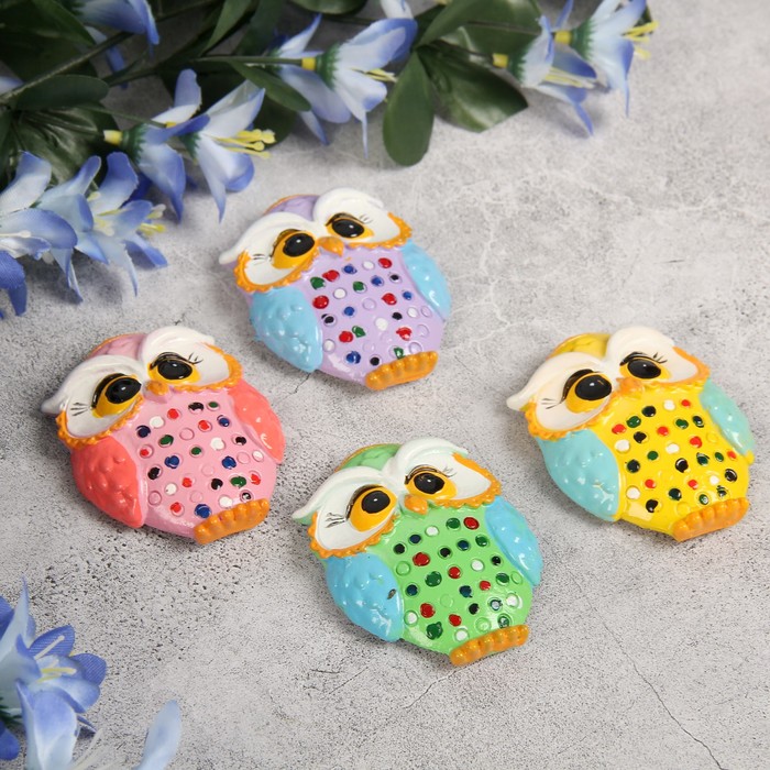 Магнит полистоун "Совёнок в горошек" МИКС 7х5,5 см