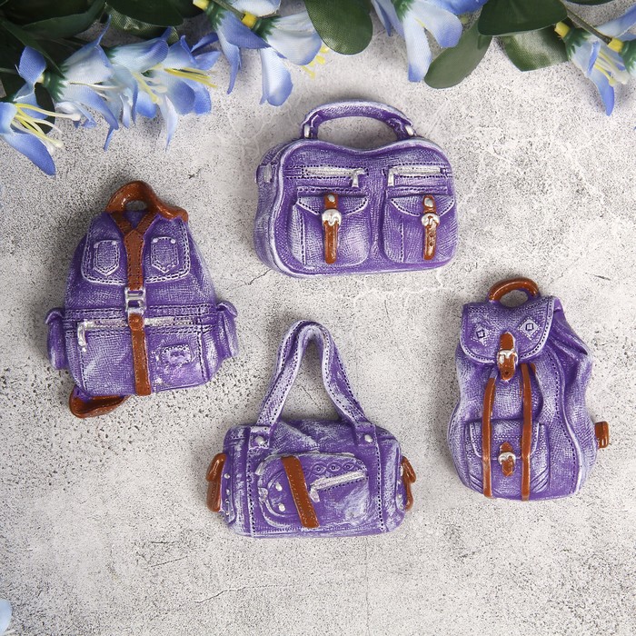 Магнит полистоун "Сумка из джинсы" МИКС 6х5,5 см