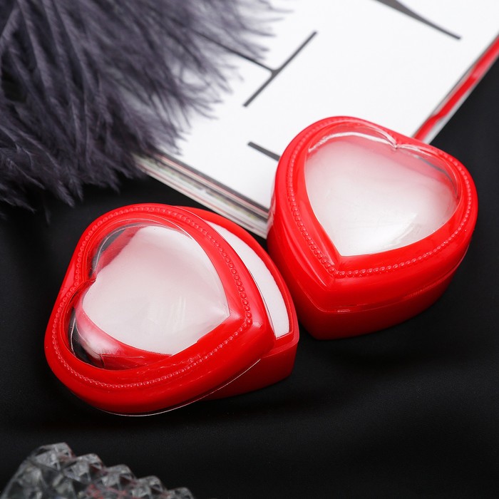 Коробочка подарочная под кольцо "Сердечко" 5*5, цвет красный, вставка красная