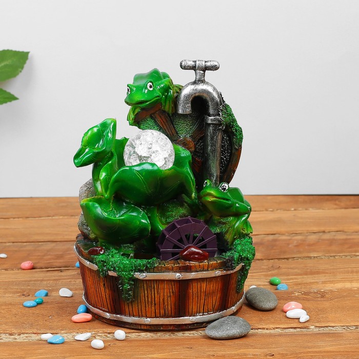 Фонтан "Две лягушки у крана" 17х23 см (с подсветкой)