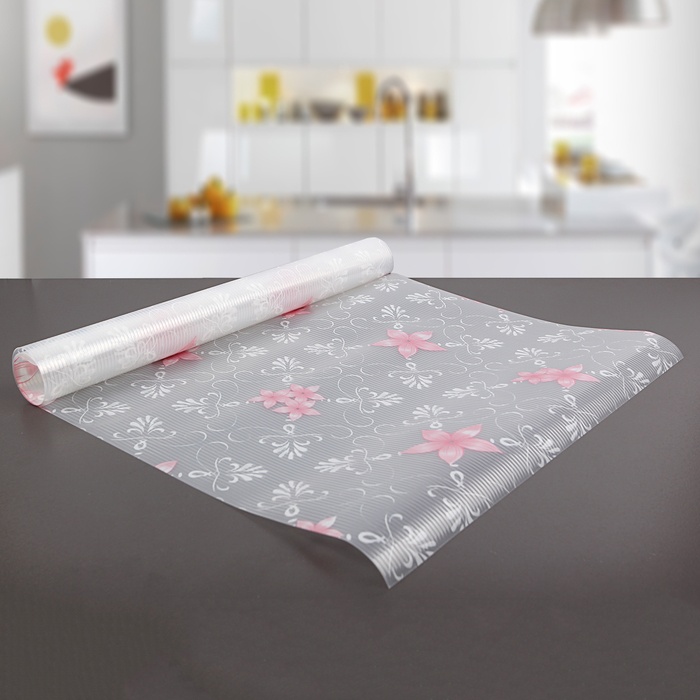 Коврик противоскользящий 45х90 см "Розовые цветы"