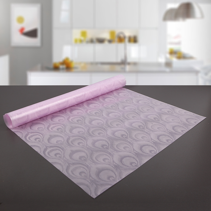 Коврик противоскользящий 45х90 см "Перья", цвет розовый