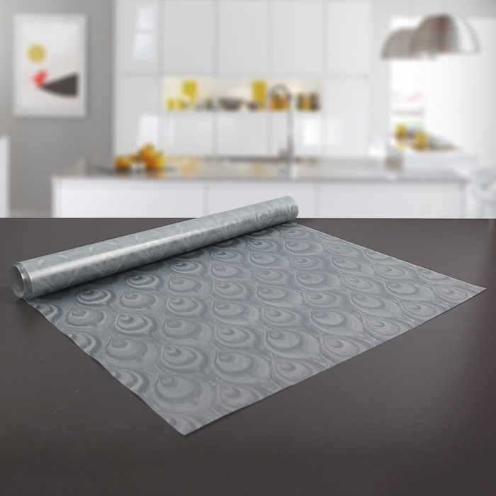 Коврик противоскользящий 45х90 см "Перья", цвет серый