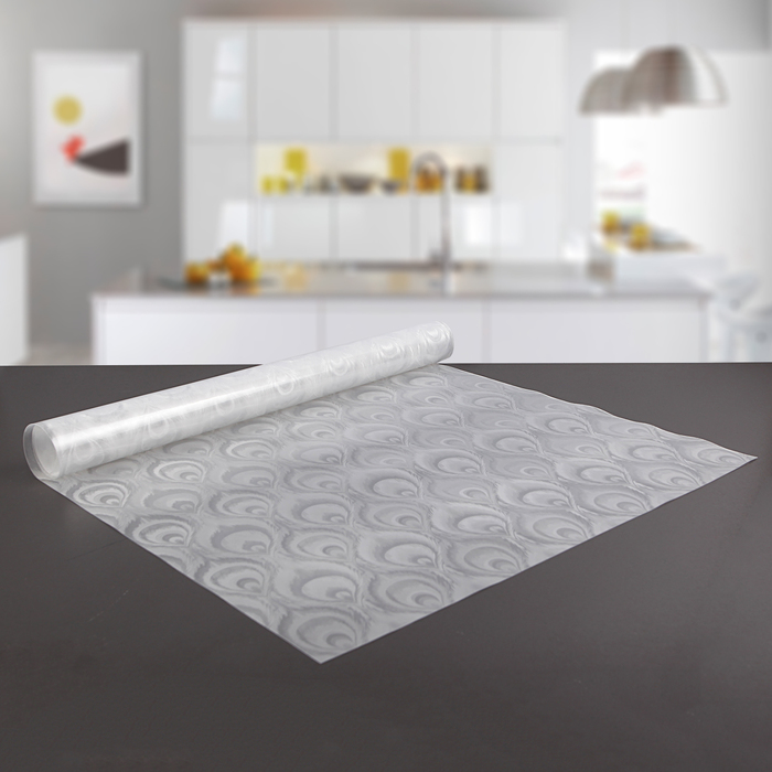 Коврик противоскользящий 45х90 см "Перья", цвет белый