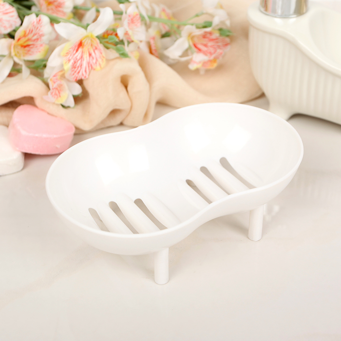 Мыльница на ножках 13х8,5х4,5 см, цвет белый