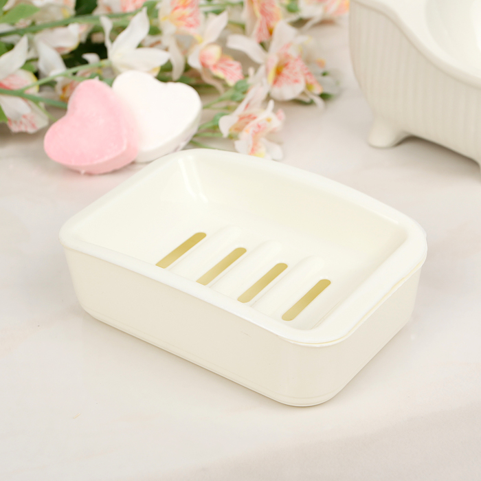 Мыльница 13х9х4 см, цвет белый