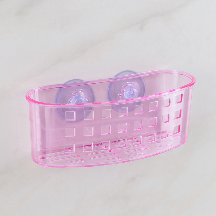 Держатель для ванных принадлежностей на присосках 16,5х7х6 см, цвет МИКС