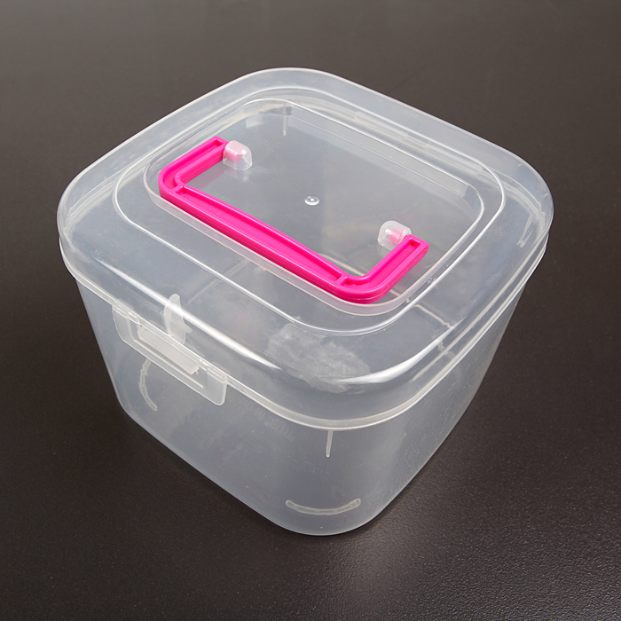 Контейнер для хранения на защелке, 16х16х10,5 см, цвет МИКС