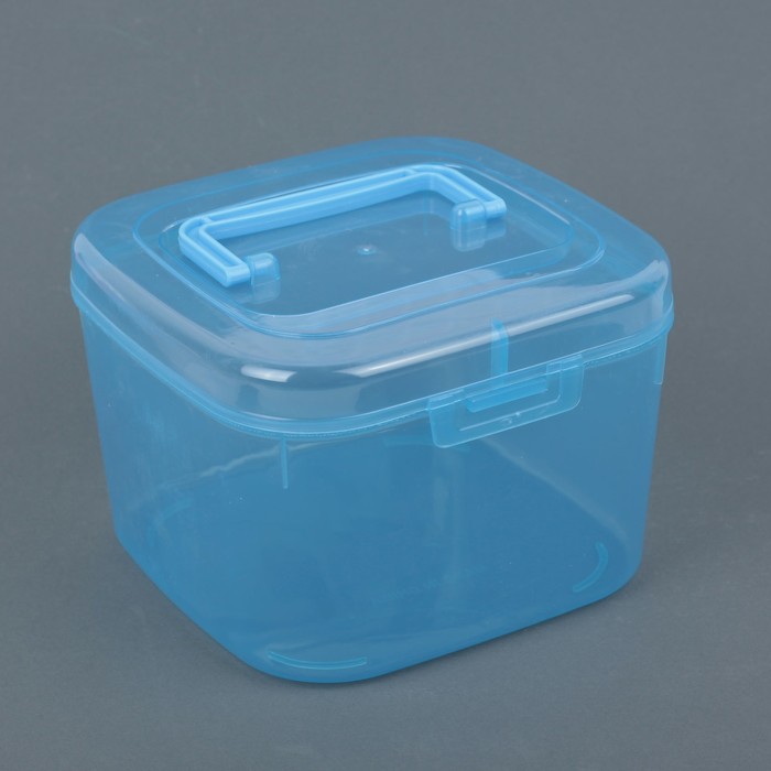 Контейнер для хранения на защелке, 16х16х10,5 см, цвет МИКС