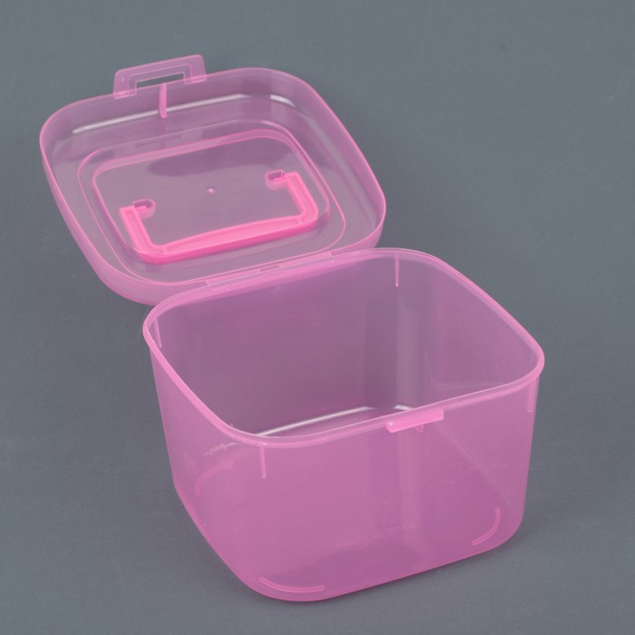 Контейнер для хранения на защелке, 16х16х10,5 см, цвет МИКС