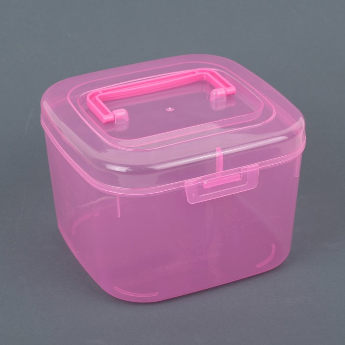 Контейнер для хранения на защелке, 16х16х10,5 см, цвет МИКС