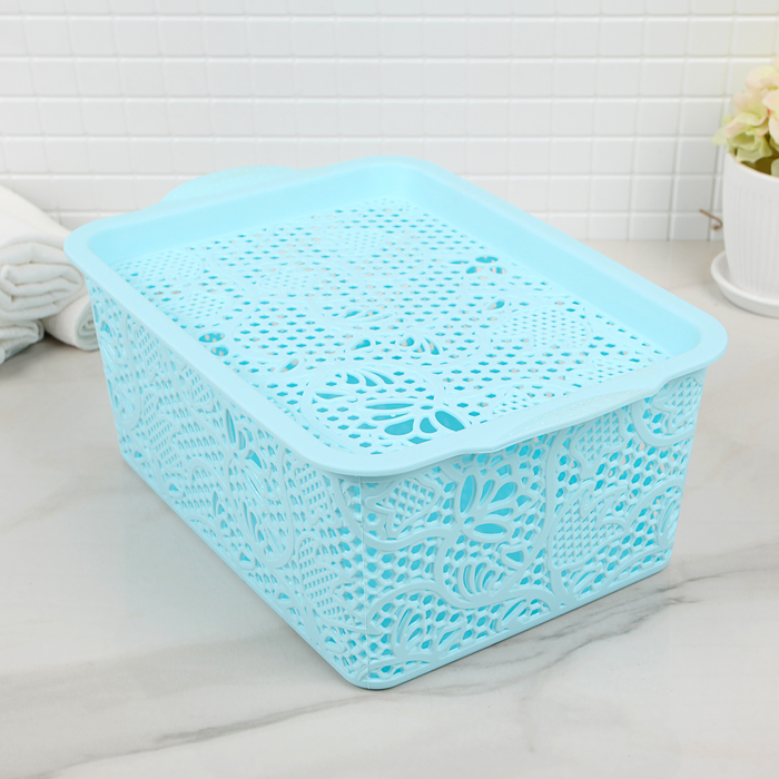 Контейнер для хранения 27х19х11 см "Тюльпаны", цвет МИКС