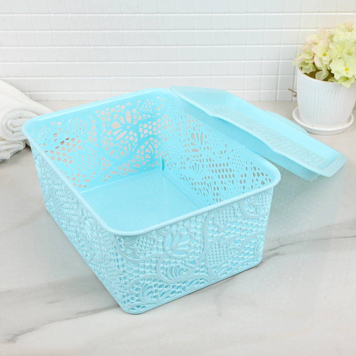 Контейнер для хранения 27х19х11 см "Тюльпаны", цвет МИКС