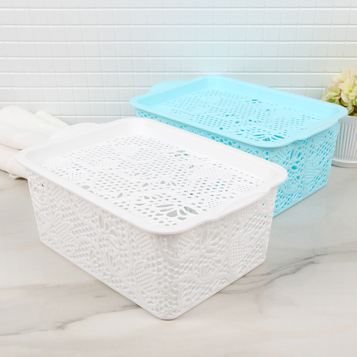 Контейнер для хранения 27х19х11 см "Тюльпаны", цвет МИКС