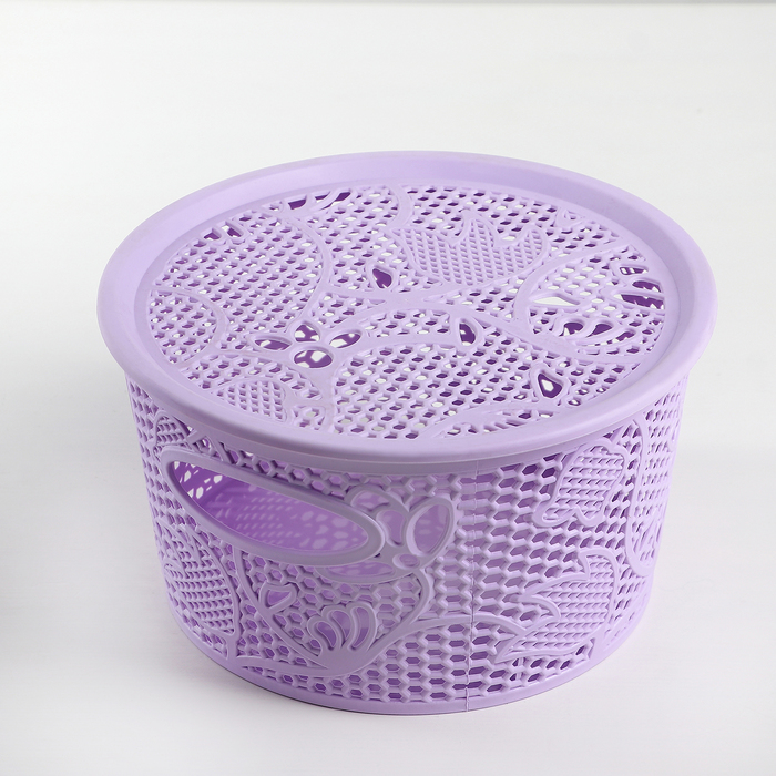 Контейнер для хранения 22х22х12 см "Тюльпаны", цвет МИКС