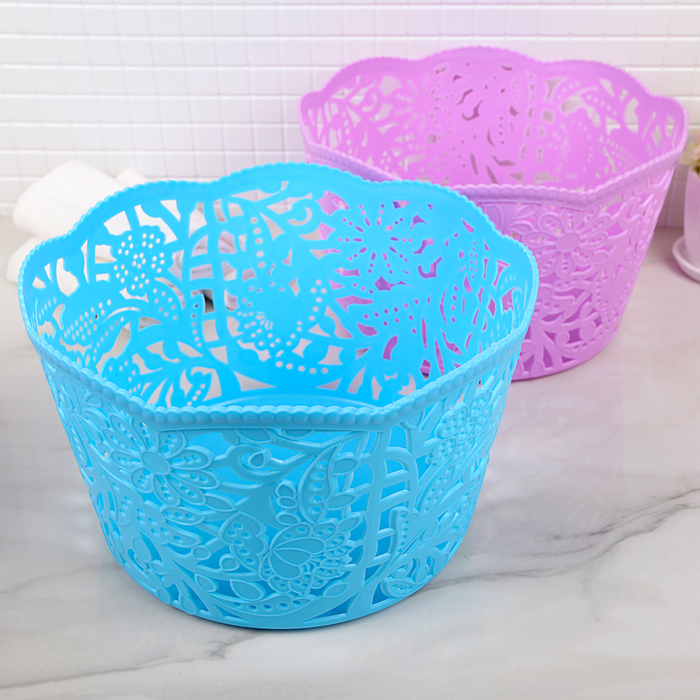 Корзина для хранения 25х25х15 см, цвет МИКС