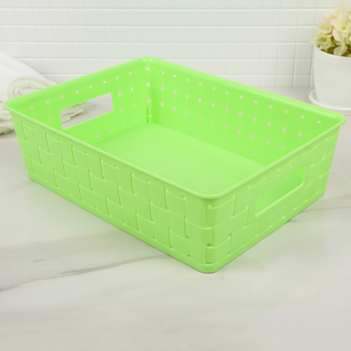 Корзина для хранения 28х21х8 см, цвет МИКС