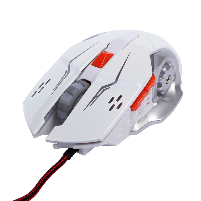 Мышь игровая RITMIX ROM-355, проводная, 2400 DPI, 6 кнопок, белая