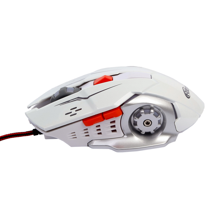 Мышь игровая RITMIX ROM-355, проводная, 2400 DPI, 6 кнопок, белая