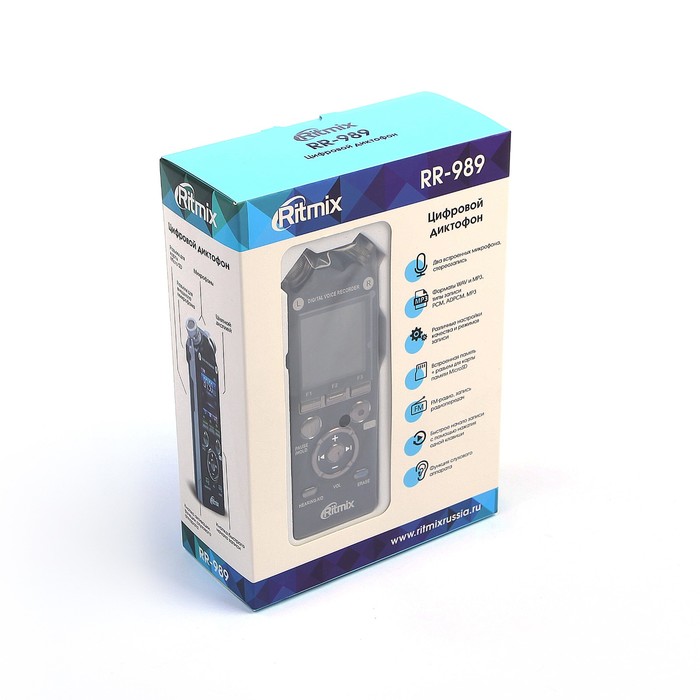 Диктофон RITMIX RR-989 4 Gb, MP3, дисплей с подсветкой, литий-полимерный аккумулятор