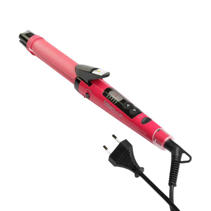 Плойка Scarlett SC-HS60T50, 45 Вт, d=25 мм, турмалиновое покрытие, розовые