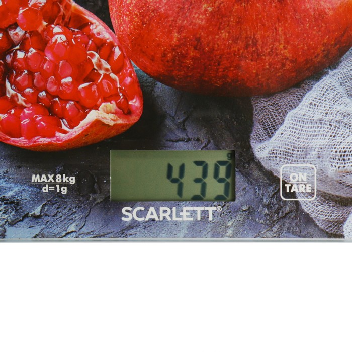 Весы кухонные Scarlett SC-KS57P30, электронные, 8 кг, гранат